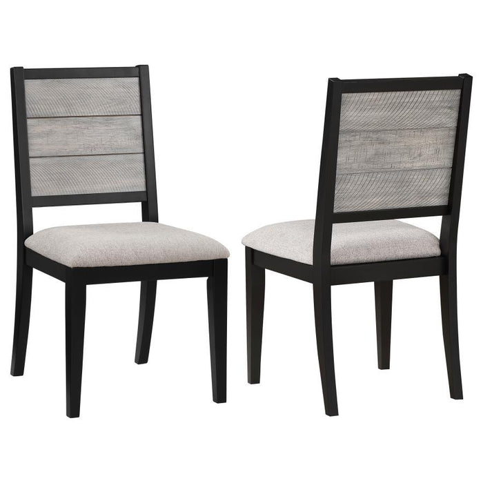 Elodie - Upholstered Padded Seat Dining Side Chair (Set of 2) - Dove Gray And Black