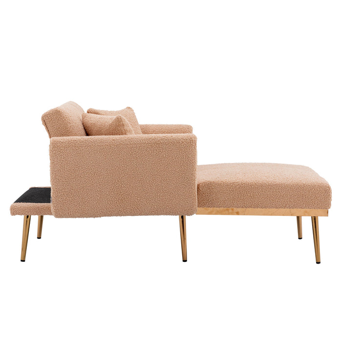 Coolmore Chaise / Lounge / Chair / Accent Chair - Camel Teddy