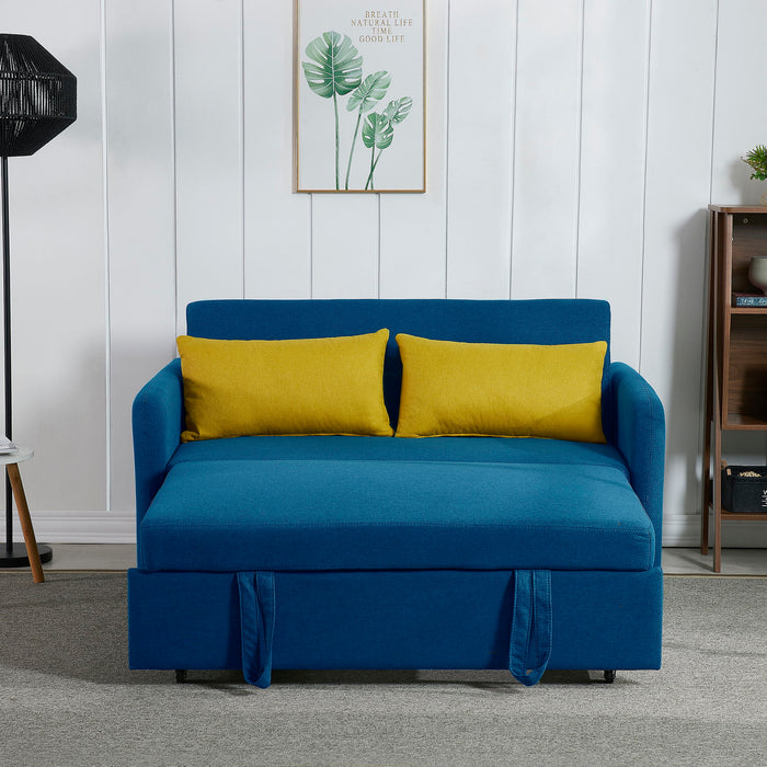 Twins Sofa Bed Blue Fabric
