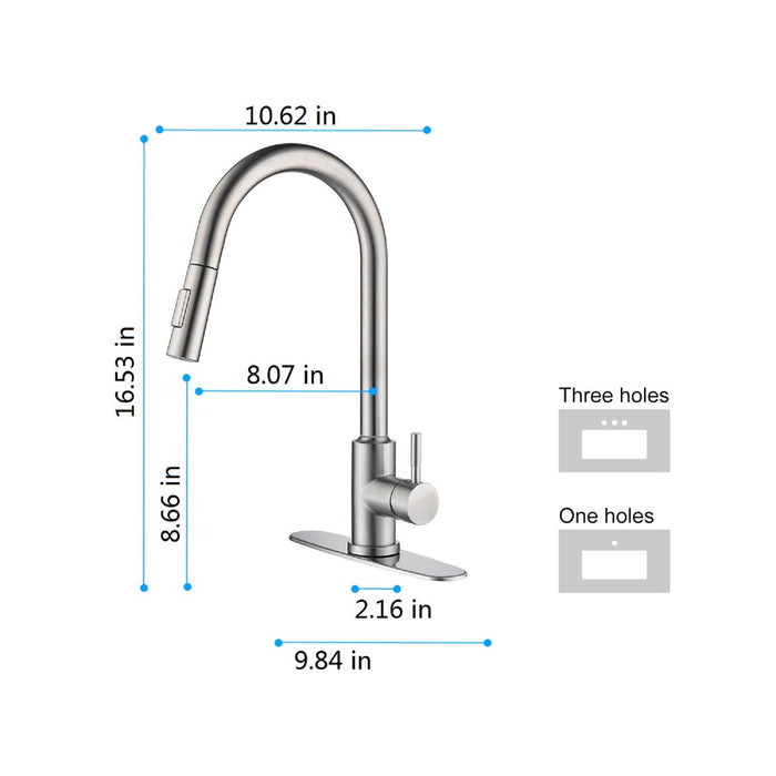 Touch Kitchen Faucet With Pull Down Sprayer Brushed - Nickel