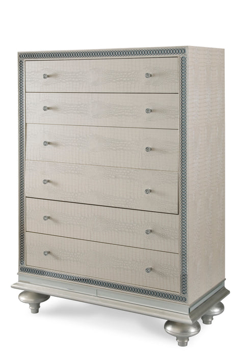 Hollywood Swank - Upholstered Chest - Crystal Croc