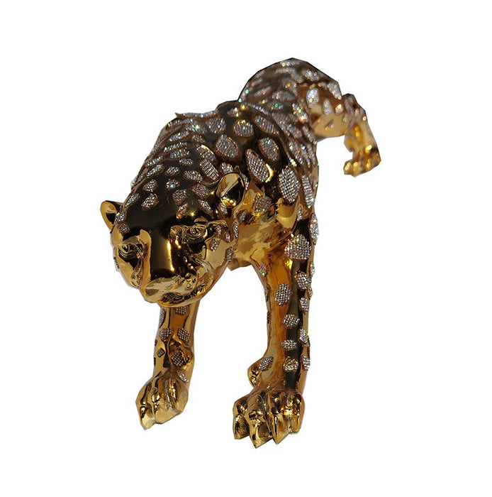 Ambrose Diamond Encrusted Gold Plated Panther (53" X 9. 5"W X 11"H)