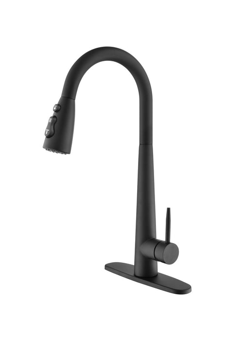 Kitchen Faucets With Pull Down Sprayer, Kitchen Sink Faucet With Pull Out Sprayer, Fingerprint Resistant, Single Hole Deck Mount, Single Handle Copper Kitchen Faucet, Matte Black