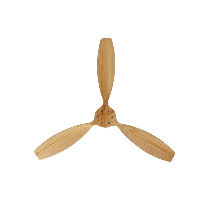 Indoor 3 Solid Wood Blade Ceiling Fan Noiseless Reversible DC Motor Remote Control