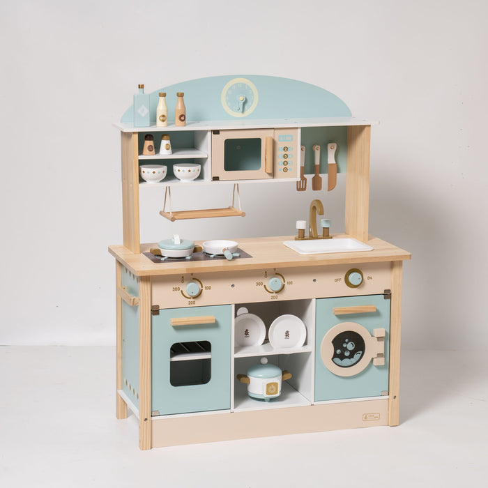 Modern Style Toy Kitchen Set For Boys & Girls 3 / , Great Gift For Christmas, Party, Birthday (Blue & Gold)