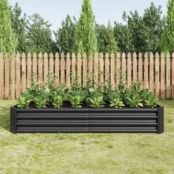 Raised Garden Bed Outdoor, Metal Raised Rectangle Planter Beds For Plants, Vegetables, And Flowers - Black