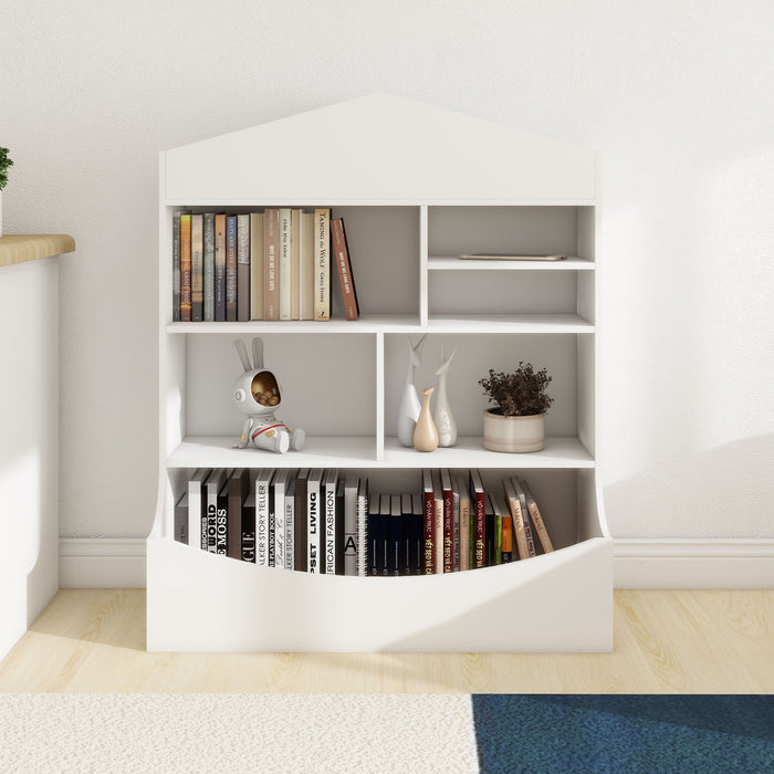 Children's Multi-Functional 7 Shelf Bookcase, Storage Display, Rack, Organizer, White