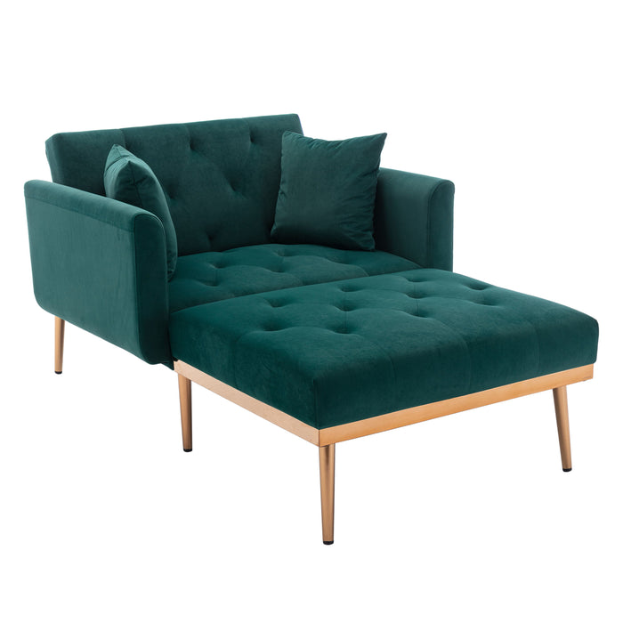 Coolmore Chaise / Lounge / Chair / Accent Chair - Green - Fabric