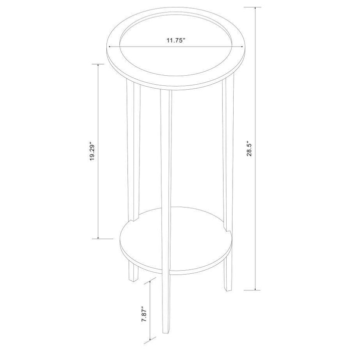 Kirk - 1-Shelf Round Wood Plant Stand Side Table - Espresso