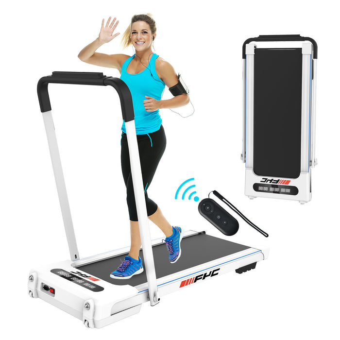 Fyc 2 In 1 Under Desk Treadmill 2. 5 Hp Folding Treadmill For Home, Installation Free Foldable Treadmill Compact Electric Running Machine, Remote Control & Led Display Walking Running Jogging