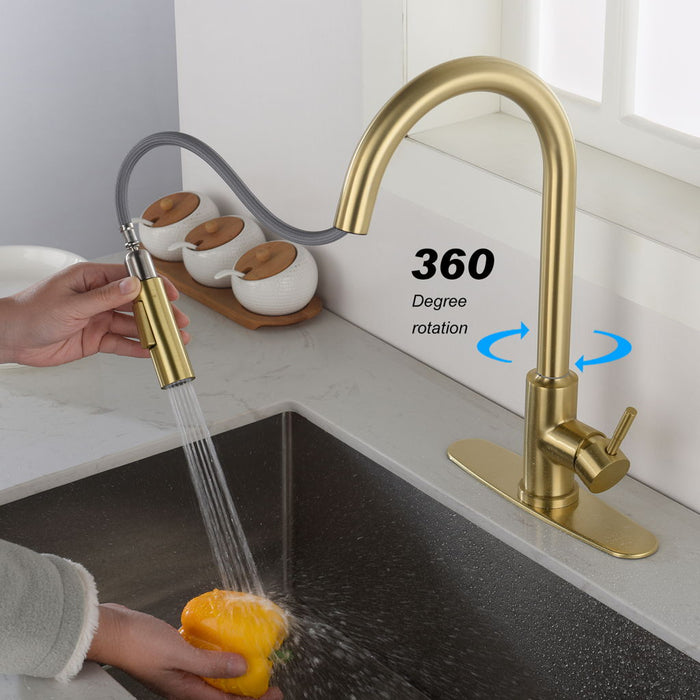 Touch Kitchen Faucet, Pull Down Sprayer - Gold
