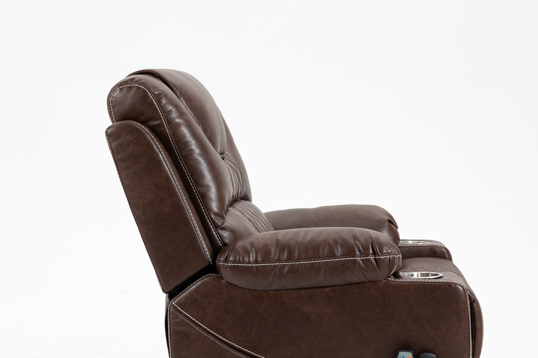 Lounge Chair Lift Chair Relax Sofa Chair Sitting Room Furniture Sitting Room Power Supply Elderly Electric Lounge Chair (180 Degree Lying Flat) - Brown