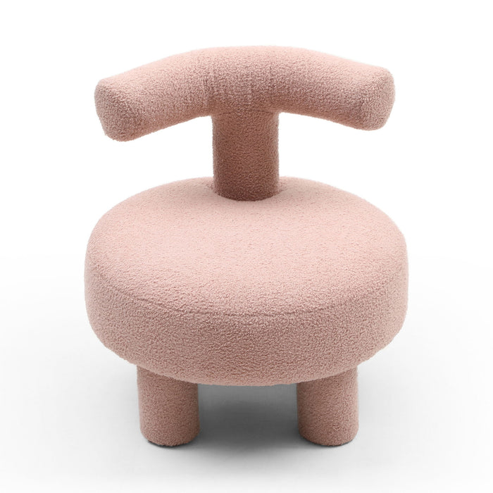 Modern Sherpa Fabric Chair Upholstered Creative Ottoman Pouf Fuzzy Sofa Footrest Stool Reading Chair Kids Furniture