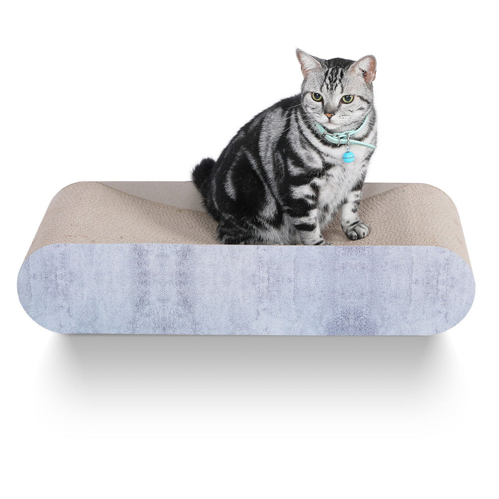 Fluffydream Cat Scratcher, Cardboard Lounge Bed, Bone Shape Design, Recyclable Corrugated Scratching Pad, Stable And Durable, Furniture Protector, Reversible, Grey