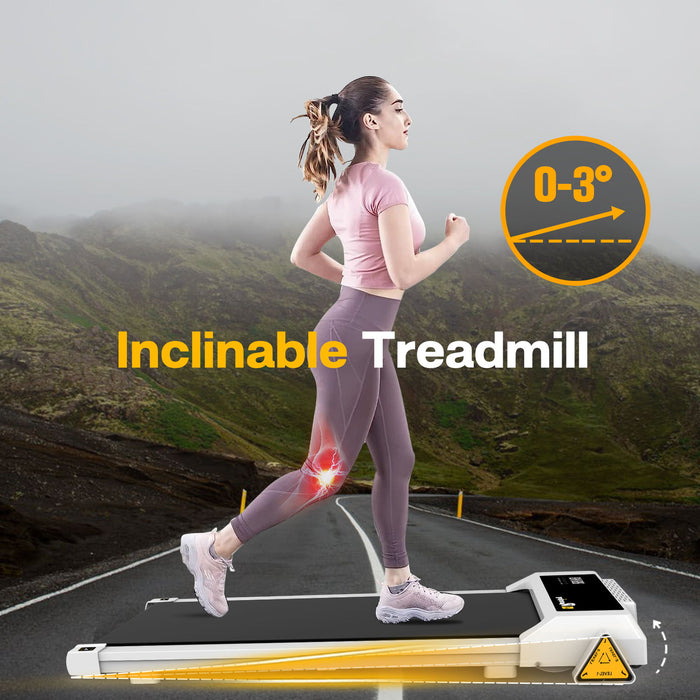 Under Desk Treadmill, Walking Treadmill 2 In 1 For Walking, Quiet And Powerful, Installation Free - White