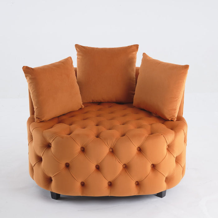 A&A Furniture, Width 40. 6 Inches Accent Chair/Classical Barrel Chair For Living Room/Modern Leisure Sofa Chair - Orange