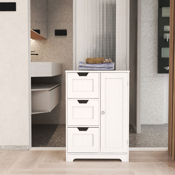 Freestanding Storage Cabinet For Bathroom And Living Room - White