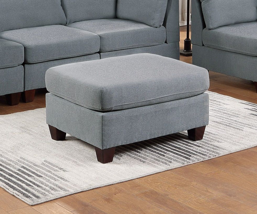 Modular Sofa Set 6 Piece Set Living Room Furniture Sofa Loveseat Couch Gray Linen Like Fabric 4 Corner Wedge 1 Armless Chair And 1 Ottoman