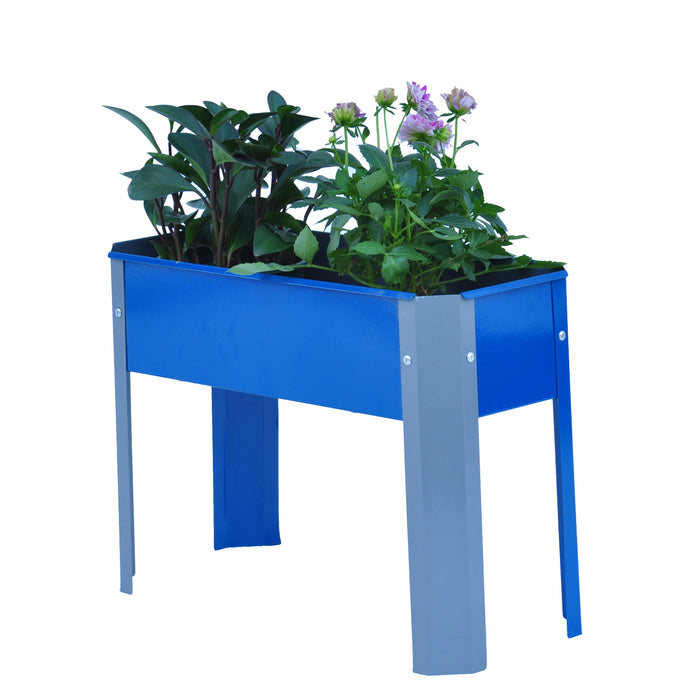Elevated Garden Bed, Metal Elevated Outdoor Flowerpot Box, Suitable For Backyard And Terrace, For Vegetable And Flower