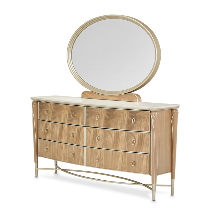 Villa Cherie - Dresser and Mirror - Caramel