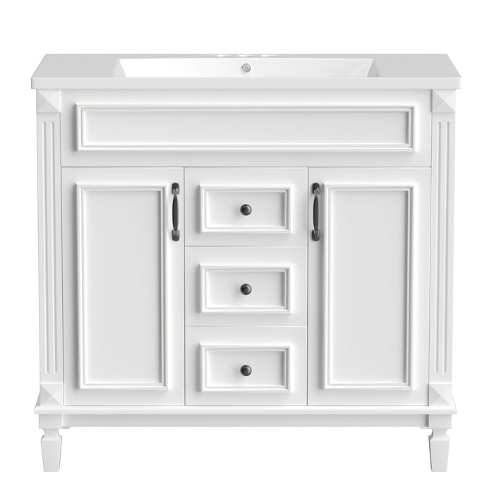 Bathroom Vanity Without Top Sink, Cabinet Only, Modern Bathroom Storage Cabinet With 2 Soft Closing Doors And 2 Drawers