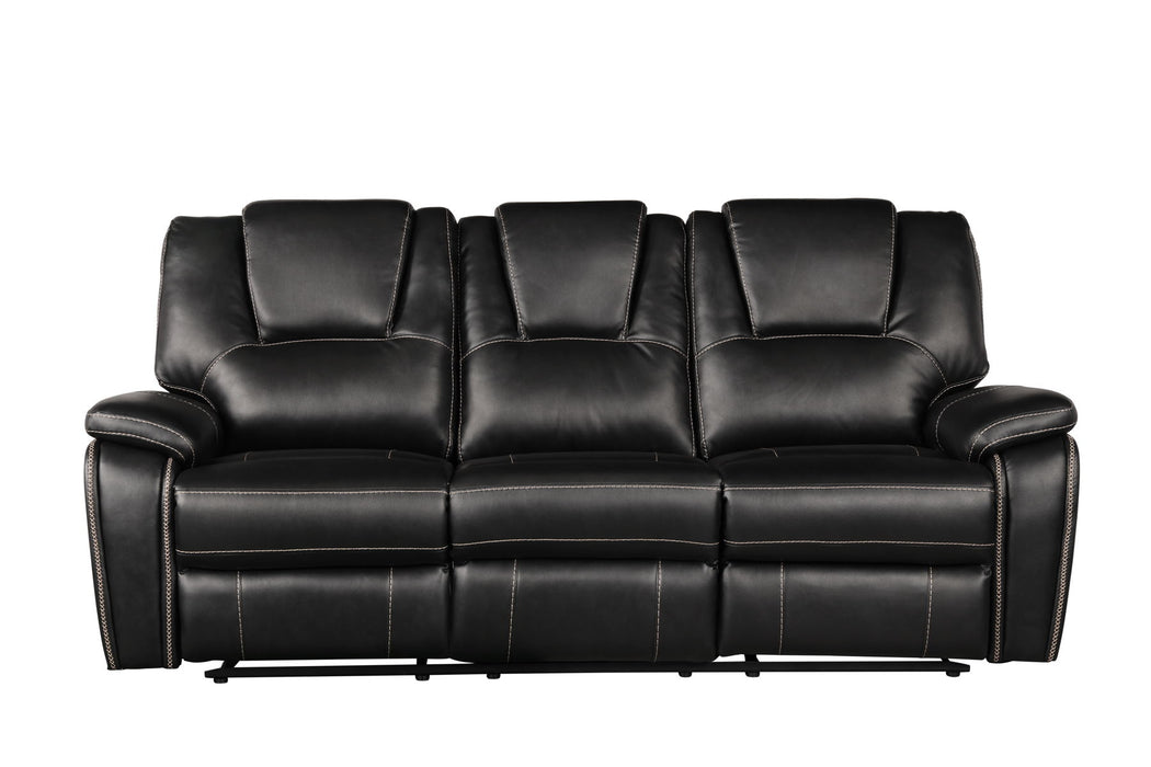 Hong Kong 3 Piece Power Reclining Sofa Set Made With Faux Leather In Black