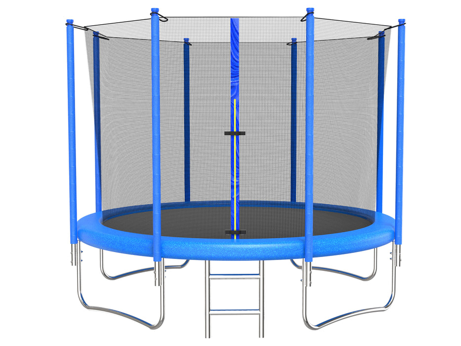 12Ft Round Trampoline With Safety Enclosure Net‚Ladder, Spring Cover Padding,