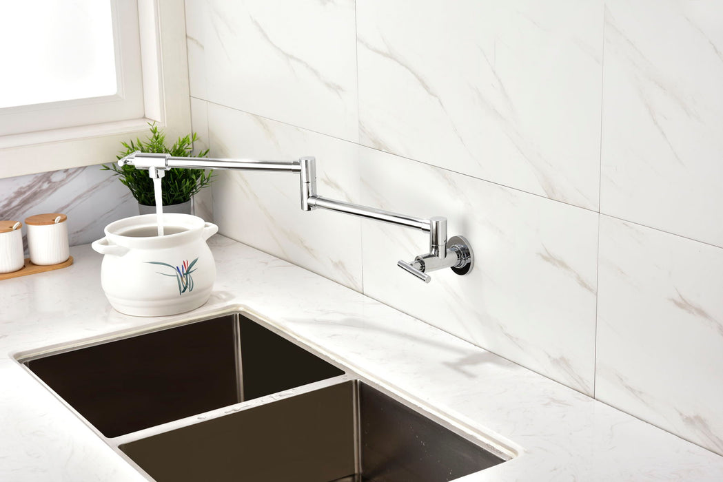 Pot Filler Faucet Wall Mount In Chrome Color