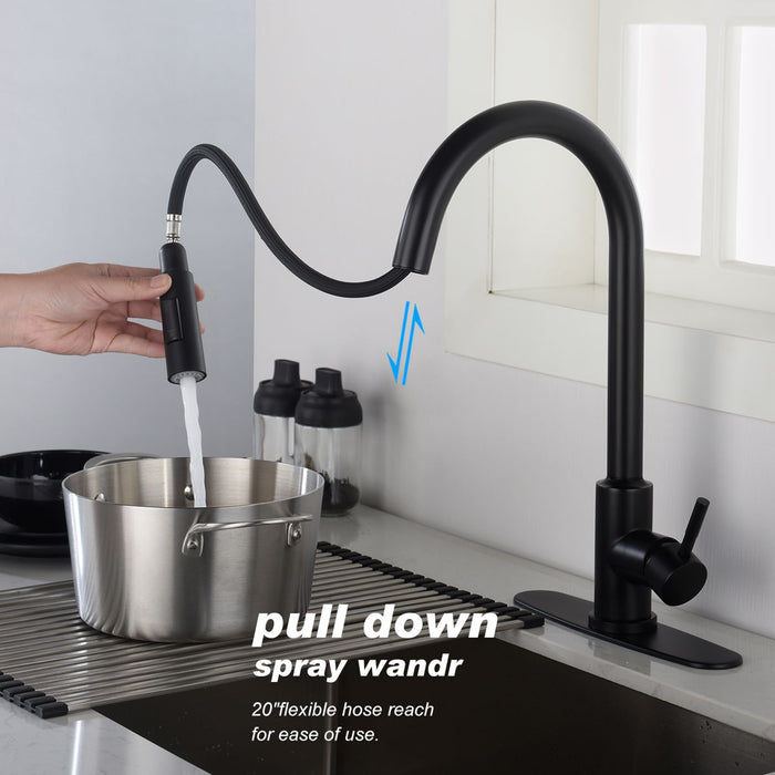 Touch Kitchen Faucet, Pull Down Sprayer - Matte Black