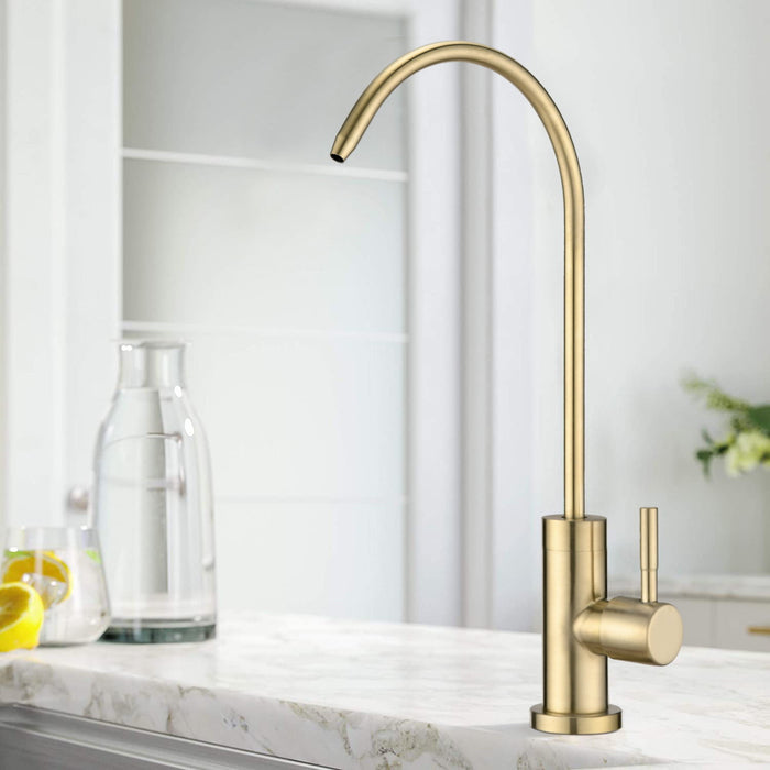 Kitchen Water Filter Faucet, Drinking Water Faucet - Brushed Gold