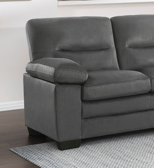 Modern Sleek Design Living Room Furniture 1 Piece Loveseat Dark Gray Fabric Upholstered Comfortable Plush Seating