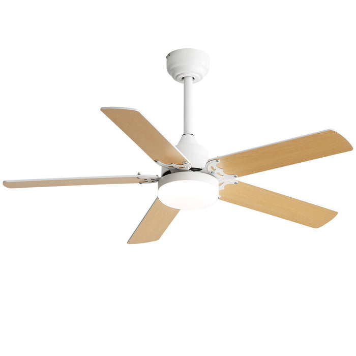 Energy Saving Ceiling Fan 5 Plywood Blade Noiseless Reversible DC Motor Remote Control With Led Light
