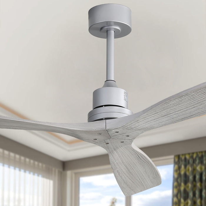Indoor Ceiling Fan With Remote Control Solid Wood Fan Blade Reversible DC Motor For Bedroom