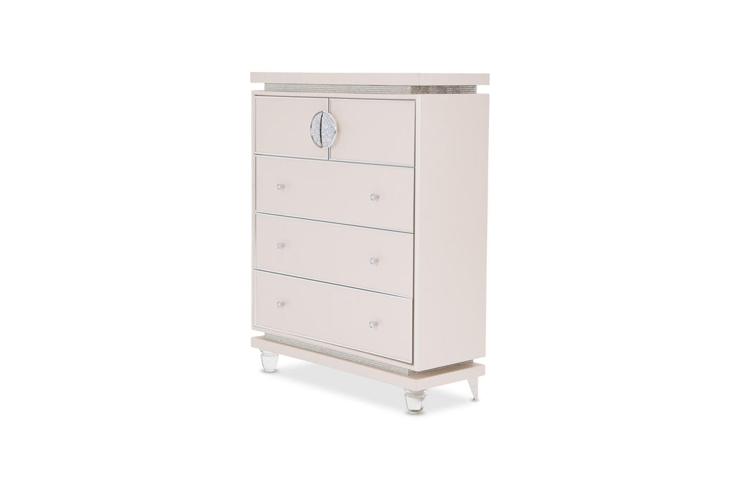 Glimmering Heights - Upholstered 5 Drawer Chest - Ivory