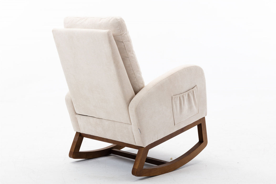Coolmore Comfortable Rocking Chair Beige - Cream