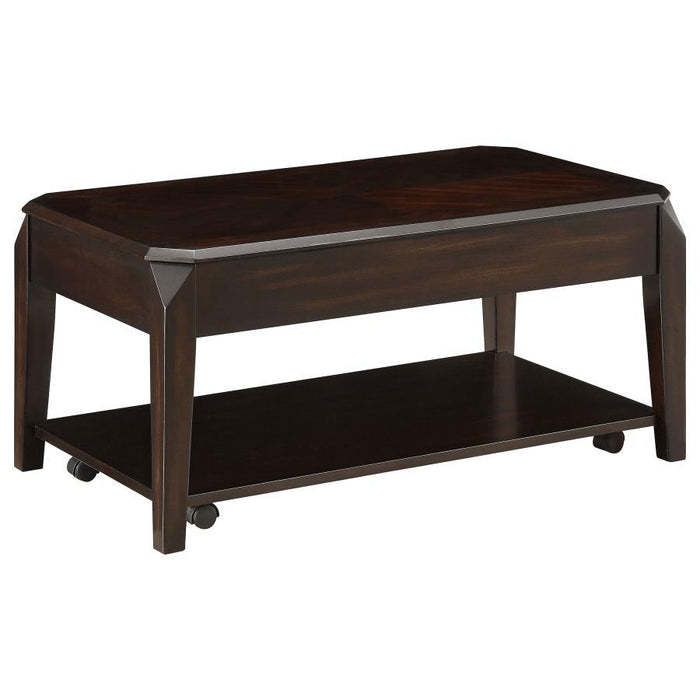 Baylor - Rectangular Lift Top Coffee Table With Casters - Walnut