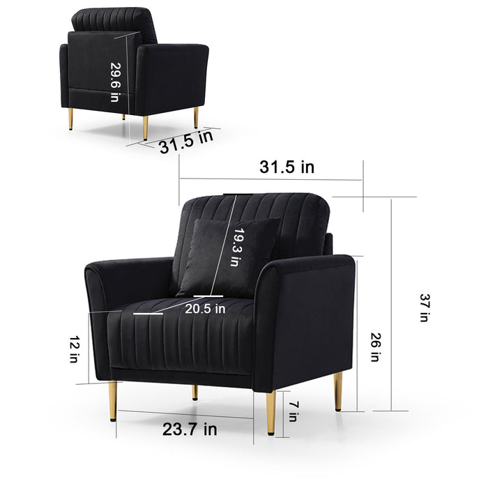 Sectional Sofa, 2 Piece Single Chair And Loveseat Sofa, Stylis Height And Modern Design, Perfect For Living Room Furniture Armrest Sofa