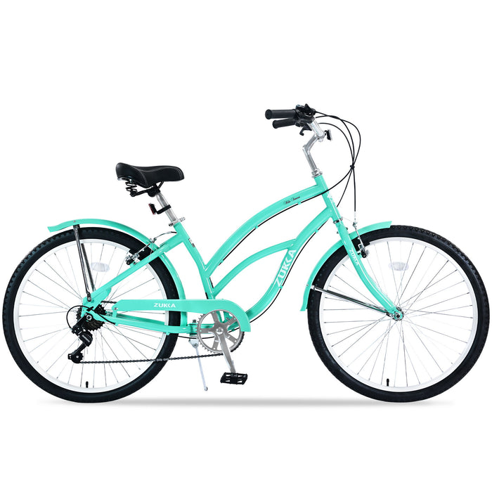 7 Speed Bicycles, Multiple Colors 26" Beach Cruiser Bike - Mint Green