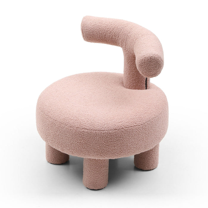 Modern Sherpa Fabric Chair Upholstered Creative Ottoman Pouf Fuzzy Sofa Footrest Stool Reading Chair Kids Furniture