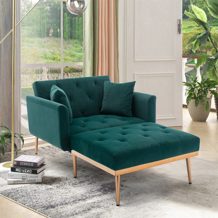 Coolmore Chaise / Lounge / Chair / Accent Chair - Green - Fabric