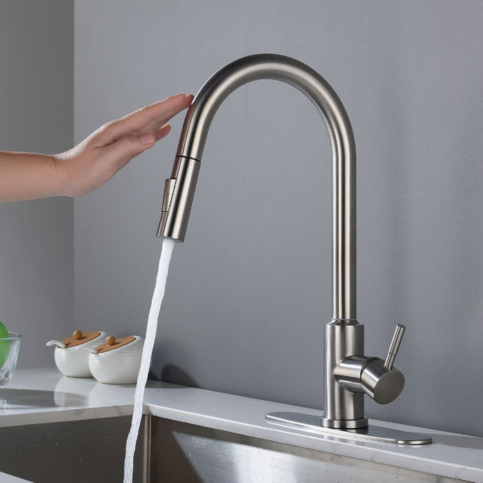 Touch Kitchen Faucet Pull Down Sprayer Brushed Nickel