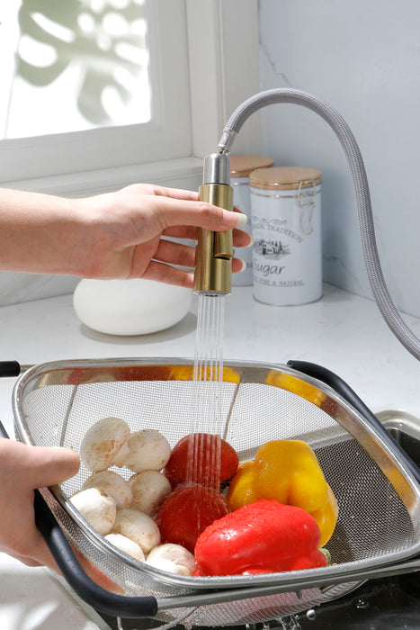 Kitchen Faucet With Pull-Down Sprayer - Gold