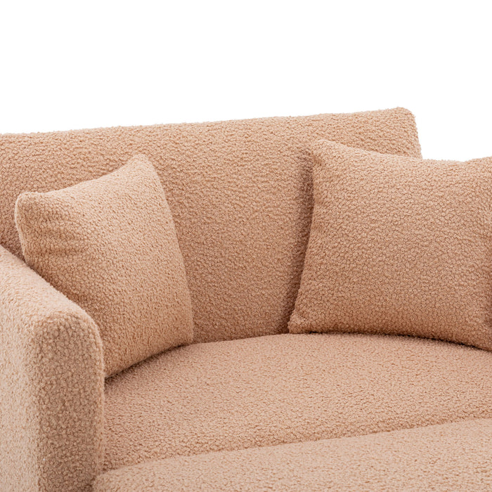 Coolmore Chaise / Lounge / Chair / Accent Chair - Camel Teddy