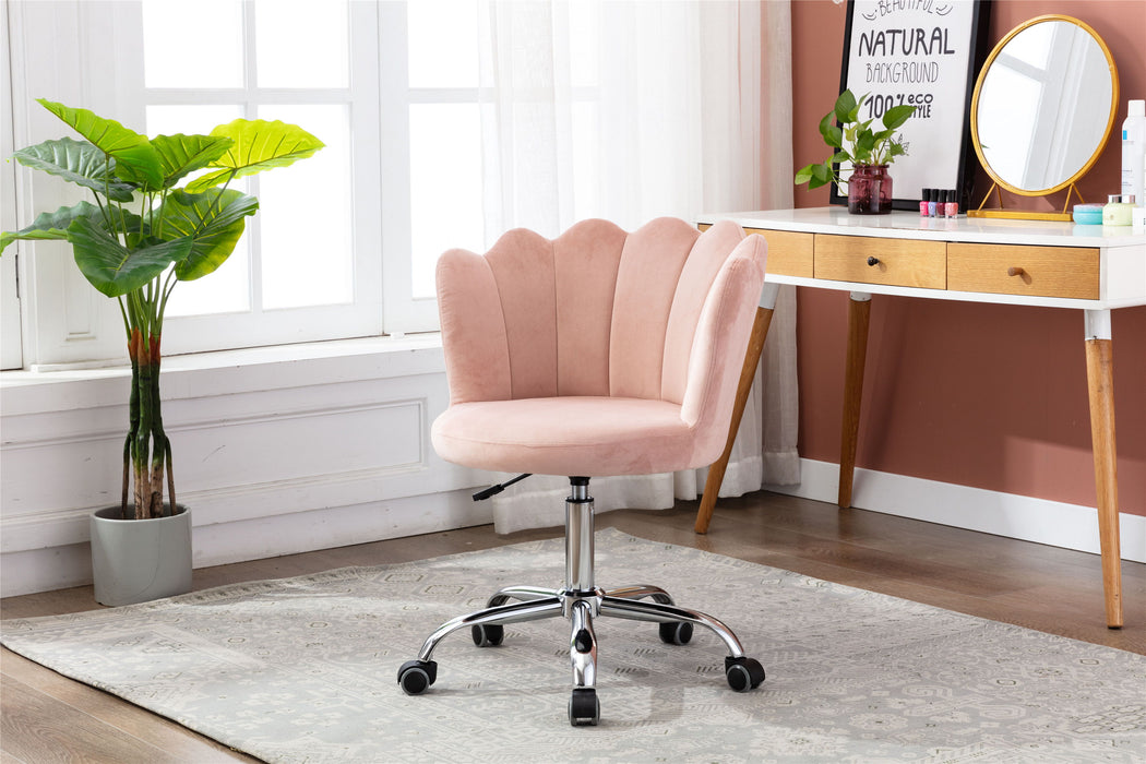 Coolmore Swivel Shell Chair For / Bed Room, Modern Leisure Office Chair Pink