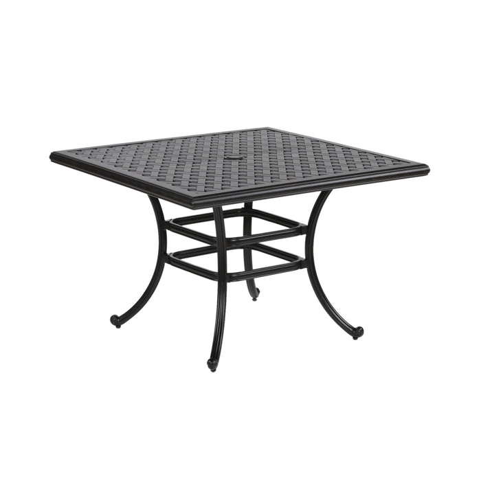 Square 4 Person 43.19" Long Aluminum Dining Set - Brown