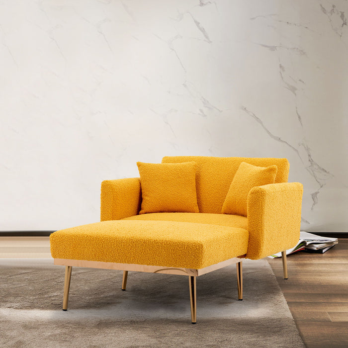 Coolmore Chaise / Lounge / Chair / Accent Chair - Mustard Teddy