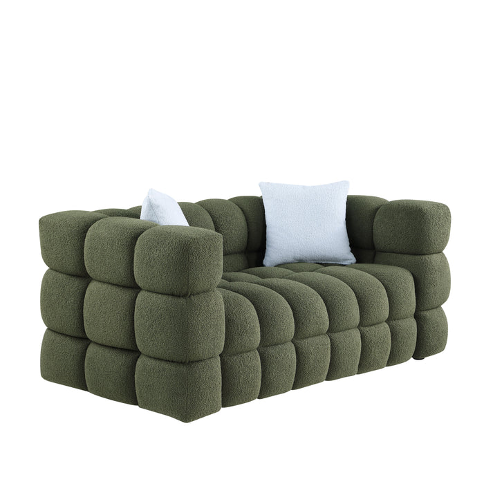 Human Body Structure For USA People, Marshmallow Sofa, Boucle Sofa, Olive Green 2 Seater Boucle