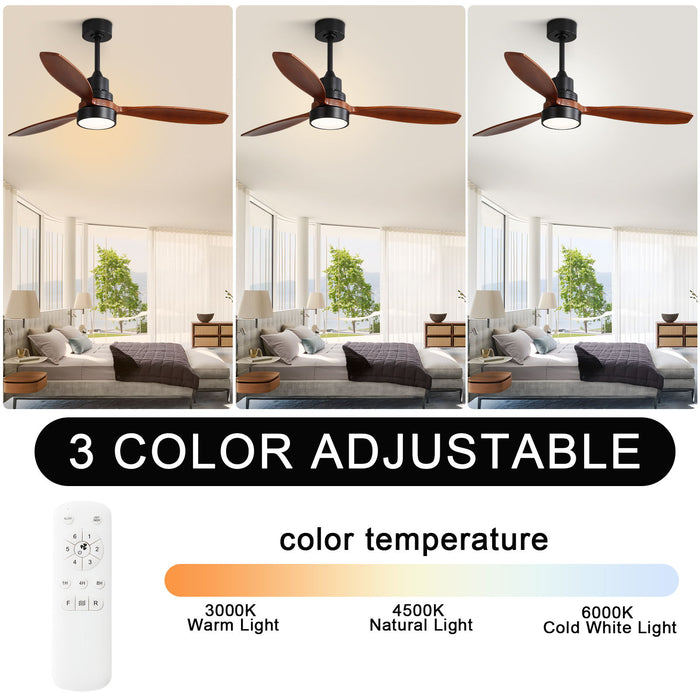 Integrated Led Indoor Low Profile Ceiling Fan With Light Kit And Remote Control For Patio Living Room