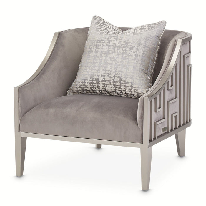 Roxbury Park - Velvet Accent Chair - Gray Pearl/Stainless Steel