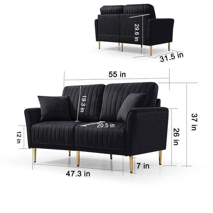 Sectional Sofa, 2 Piece Single Chair And Loveseat Sofa, Stylis Height And Modern Design, Perfect For Living Room Furniture Armrest Sofa